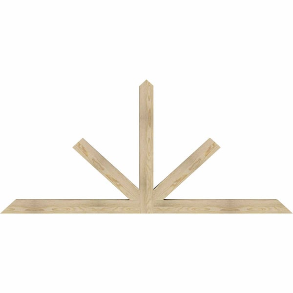 Ekena Millwork Saratoga Rough Sawn Timber Gable Bracket, Douglas Fir, 84"W x 38"H x 4"D x 4"F, 11/12 Pitch GBW084X38X0404SAR00RDF - main